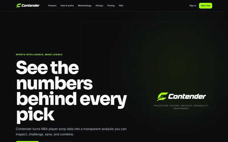 Contender homepage: See the numbers behind every pick.